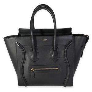 Celine Black Smooth Calfskin Micro Luggage Tote
